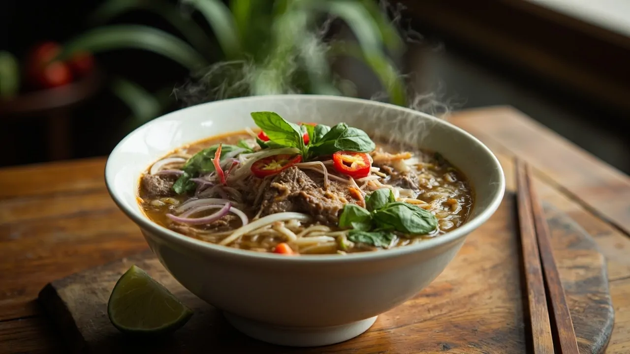 Phở Bò Vietnamita - Sopa de Res con Fideos de Arroz