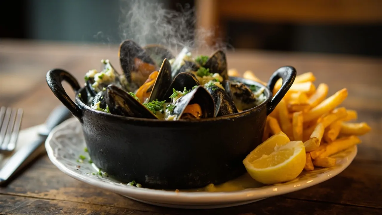 Moules-Frites (Mejillones a la Flamenca con Patatas Fritas)