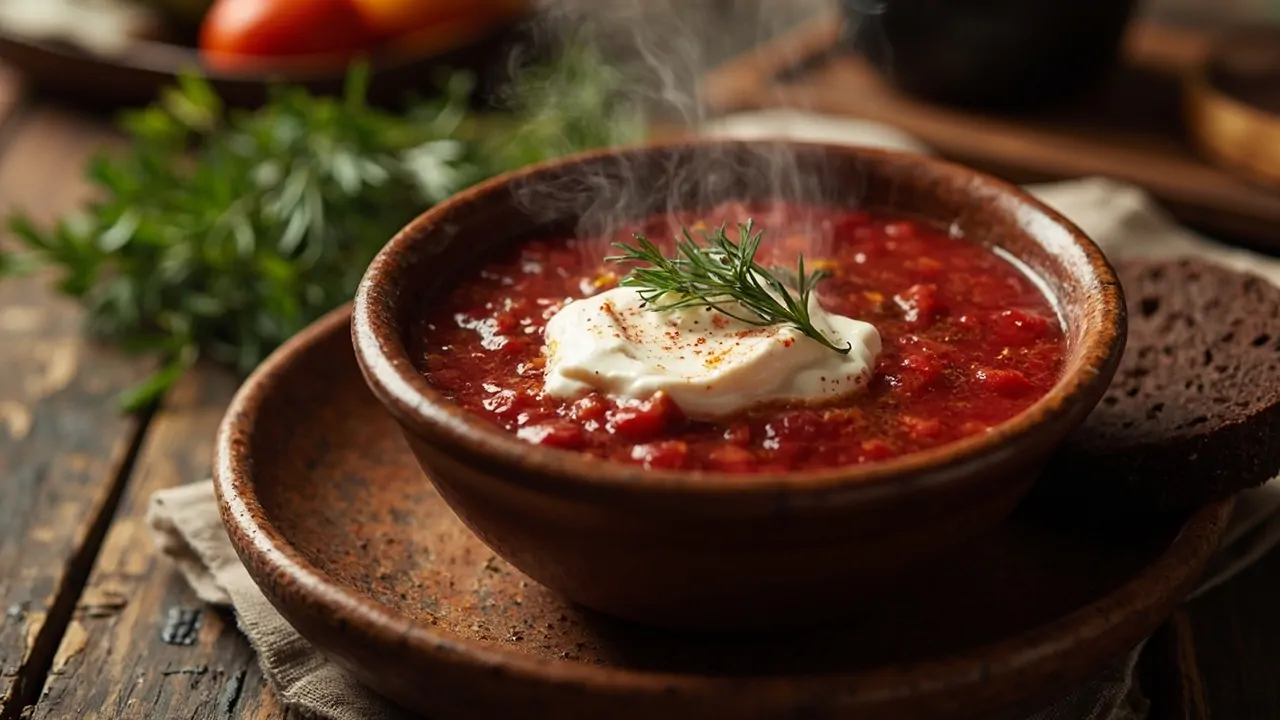 Borscht ruso tradicional