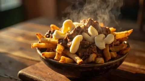 Poutine canadiense clásica