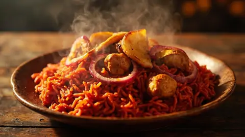 Jollof Rice nigeriano con pollo