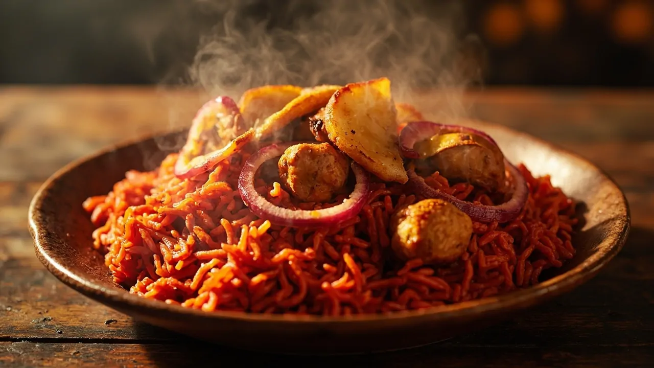 Jollof Rice nigeriano con pollo
