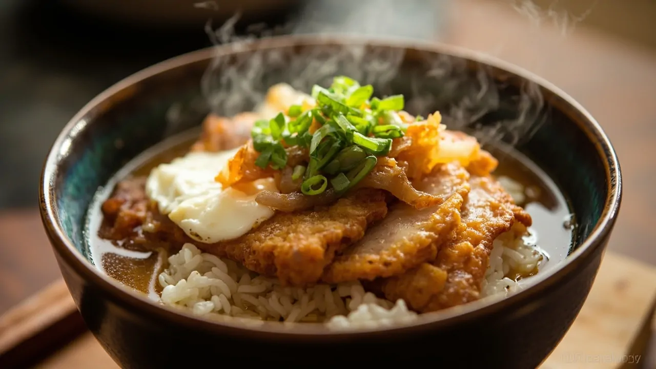 Katsudon (Tonkatsu sobre arroz con huevo)