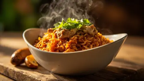 Arroz Jollof Nigeriano con Pollo