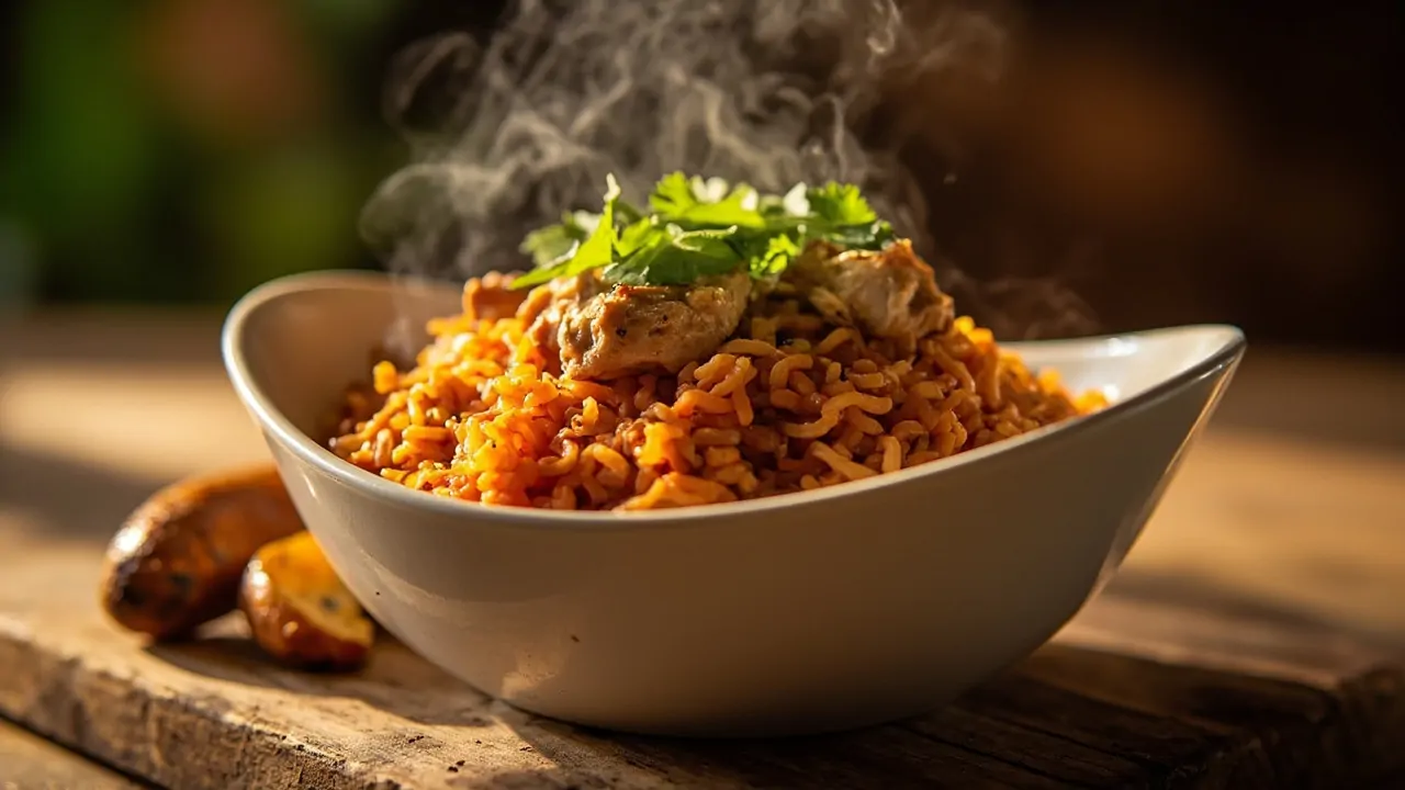 Arroz Jollof Nigeriano con Pollo