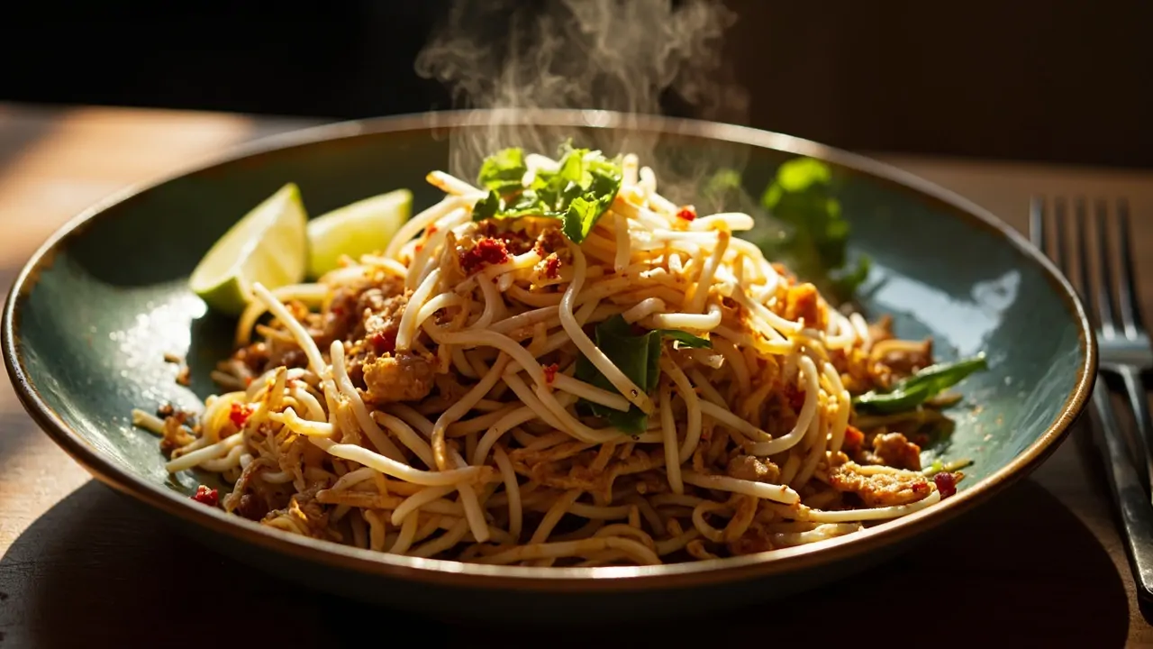 Pad Thai clásico con pollo