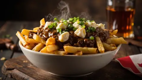 Poutine canadiense clásica