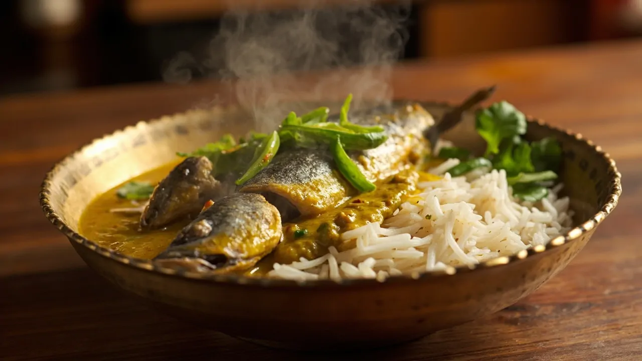 Ilish Bhapa - Hilsa al Vapor con Mostaza y Coco