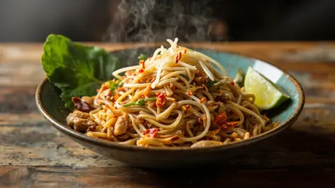 Pad Thai clásico con pollo