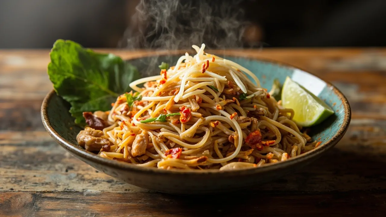 Pad Thai clásico con pollo