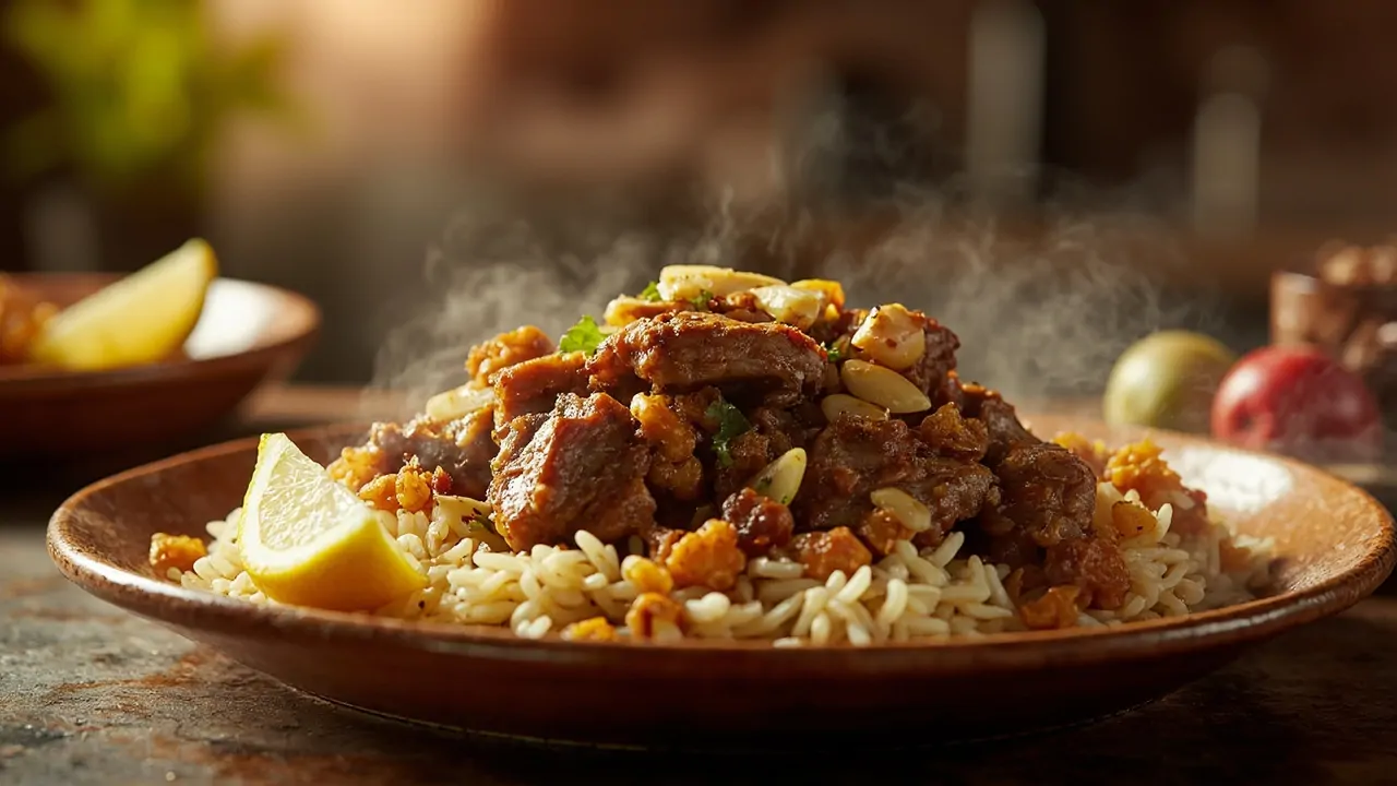 Quzi iraquí de cordero con arroz basmati