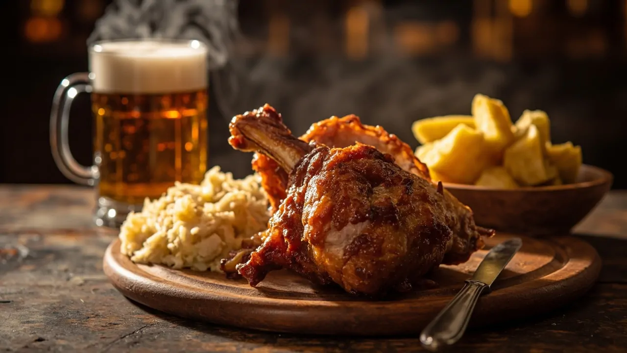 Schweinshaxe Asada al Estilo Bávaro