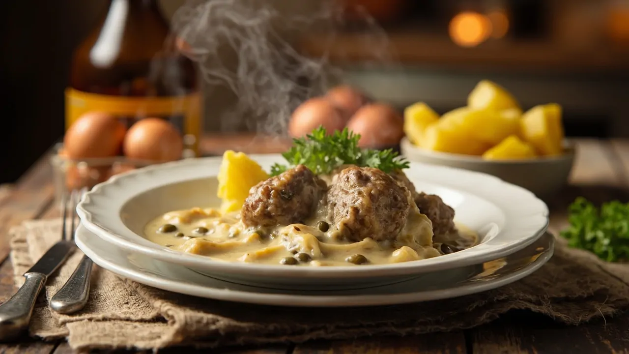 Königsberger Klopse (Albóndigas Alemanas en Salsa de Alcaparras)