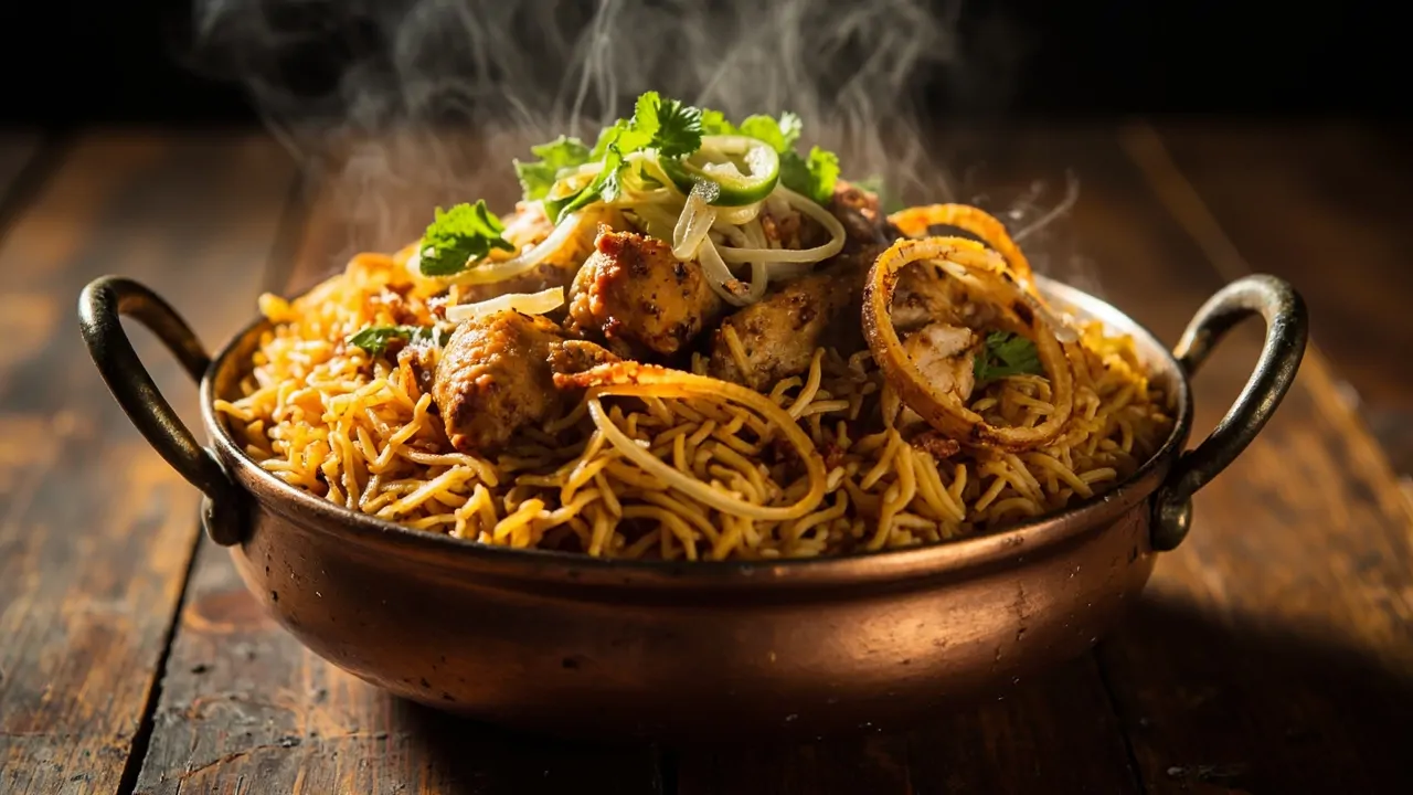 Pollo Biryani Pakistaní Auténtico