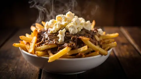 Poutine canadiense clásica