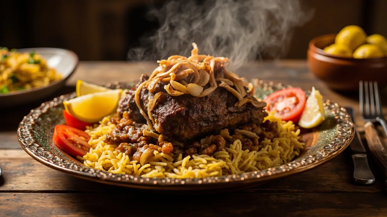 Quzi Iraquí (Cordero Asado con Arroz Especiado)