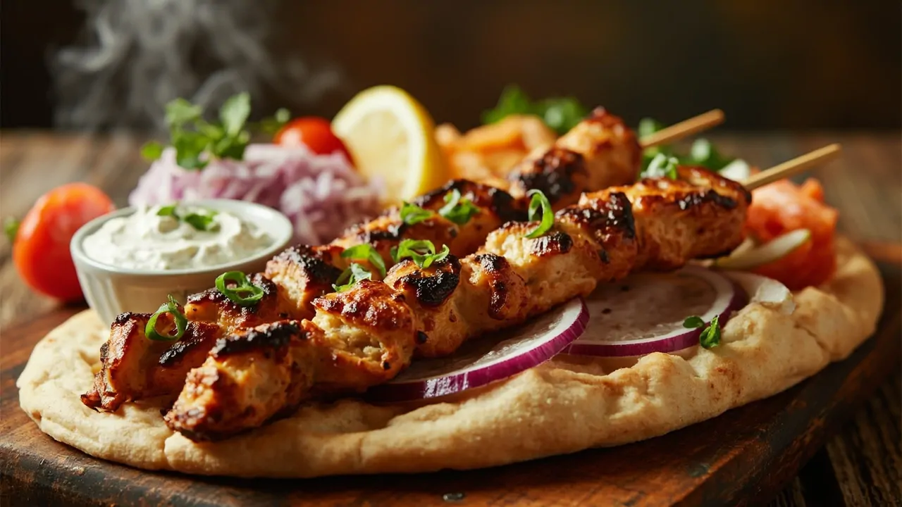 Souvlaki de Pollo con Tzatziki