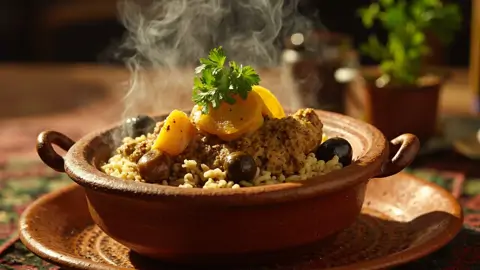 Tagine de Pollo con Limones en Salmuera y Aceitunas