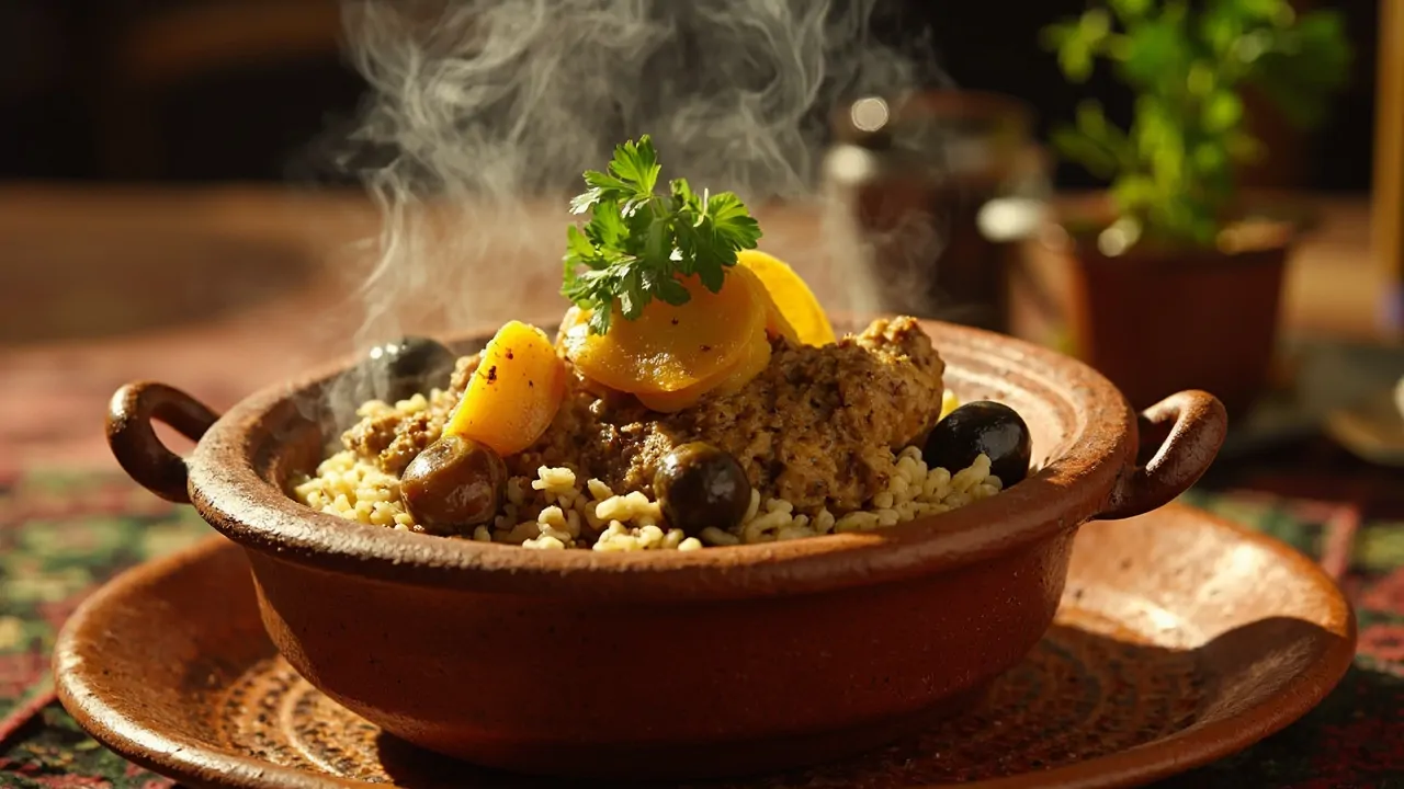 Tagine de Pollo con Limones en Salmuera y Aceitunas