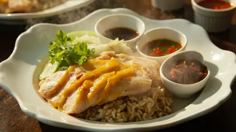 Arroz con Pollo Hainanés (Hainanese Chicken Rice)