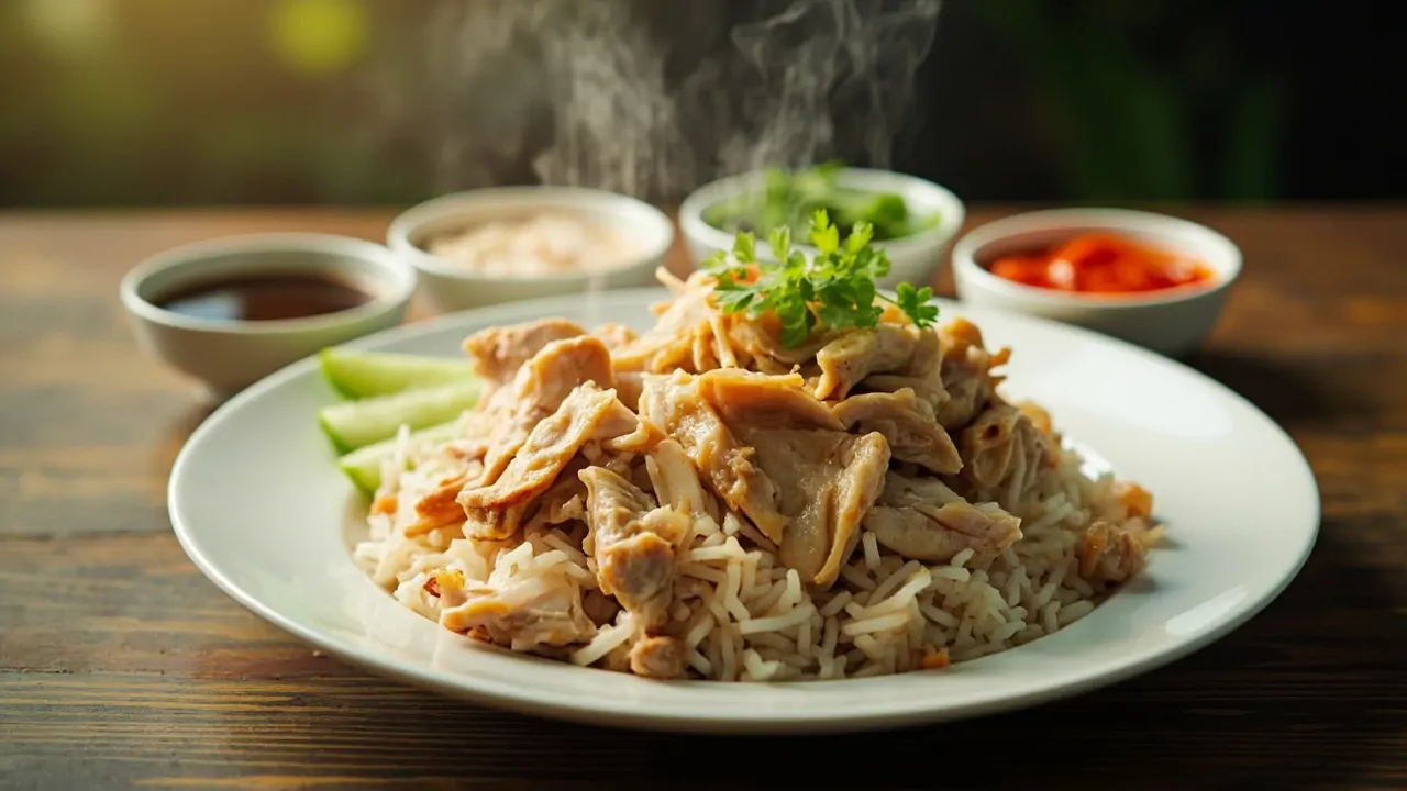 Arroz con Pollo Hainés (Hainanese Chicken Rice)