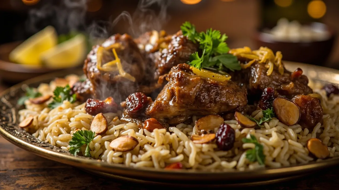 Quzi iraquí (cordero asado con arroz y frutos secos)