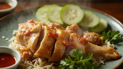 Arroz con Pollo Hainanés (Hainanese Chicken Rice)