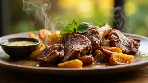 Roast Lamb with Kumara and Fresh Mint Sauce
