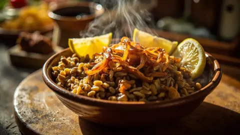 Mujadara Libanesa con Cebolla Caramelizada