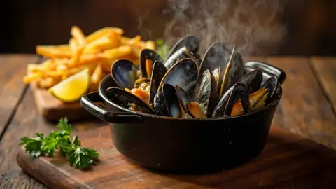 Moules-Frites Belgas (Mejillones con Patatas Fritas)