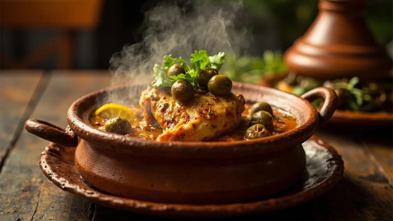 Tagine de Pollo con Limón en Conserva y Aceitunas