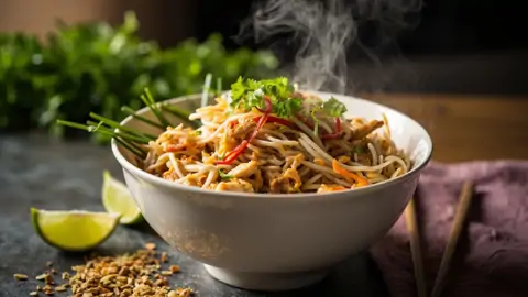 Pad Thai clásico con pollo