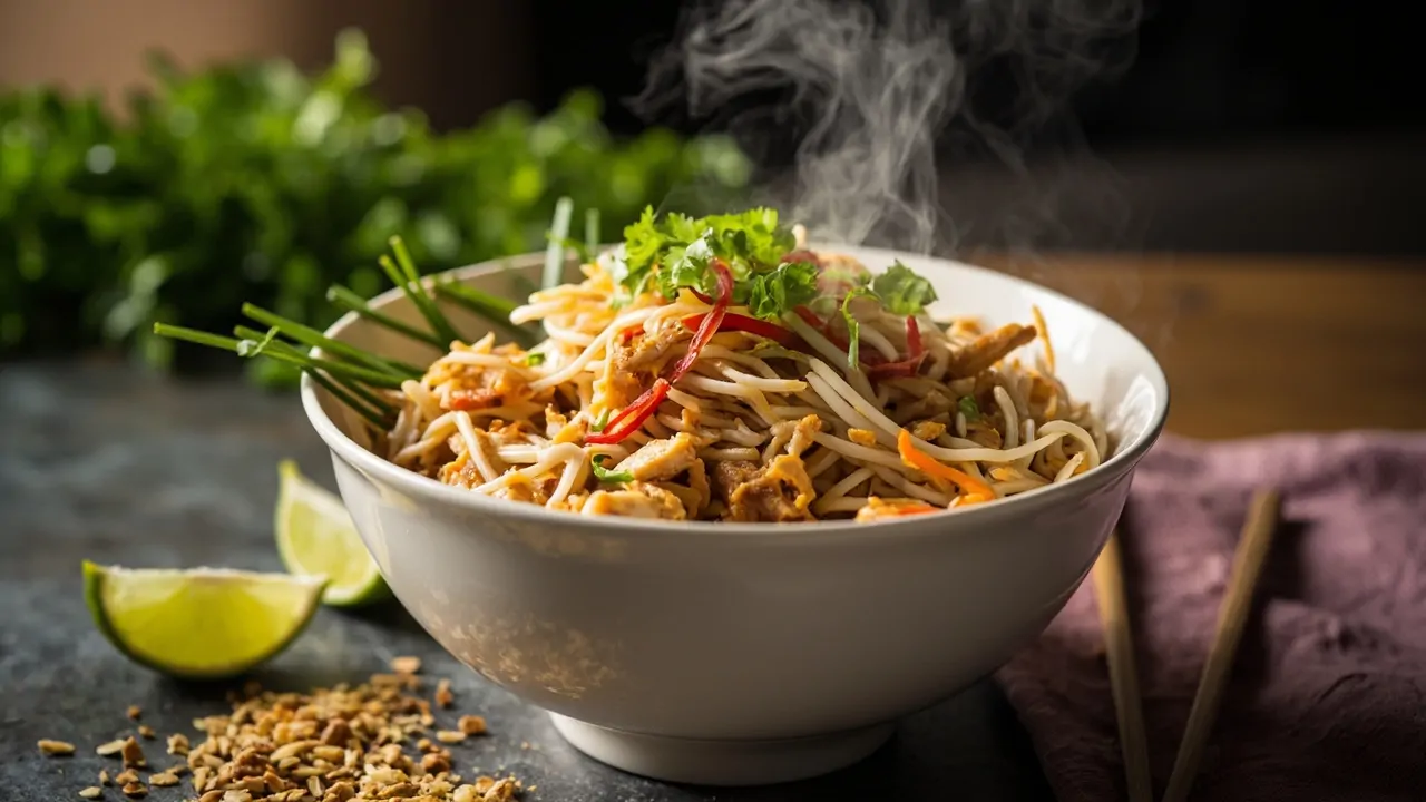 Pad Thai clásico con pollo