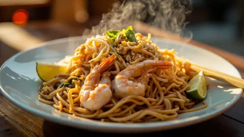 Pad Thai de Camarones