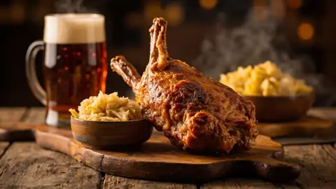 Schweinshaxe Asada al Estilo Bávaro