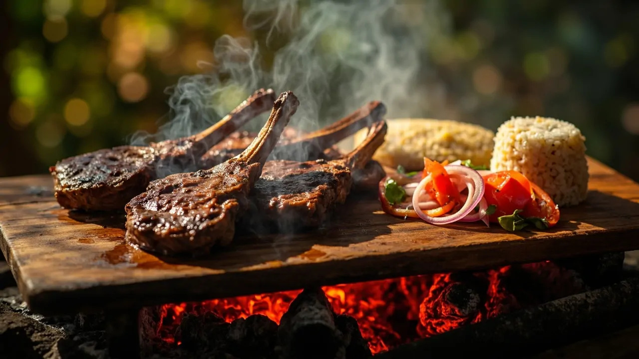 Nyama Choma con Kachumbari y Ugali