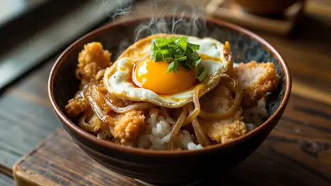 Katsudon Japonés (Tonkatsu con Huevo sobre Arroz)