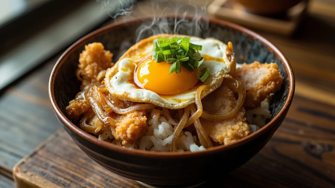 Katsudon Japonés (Tonkatsu con Huevo sobre Arroz)