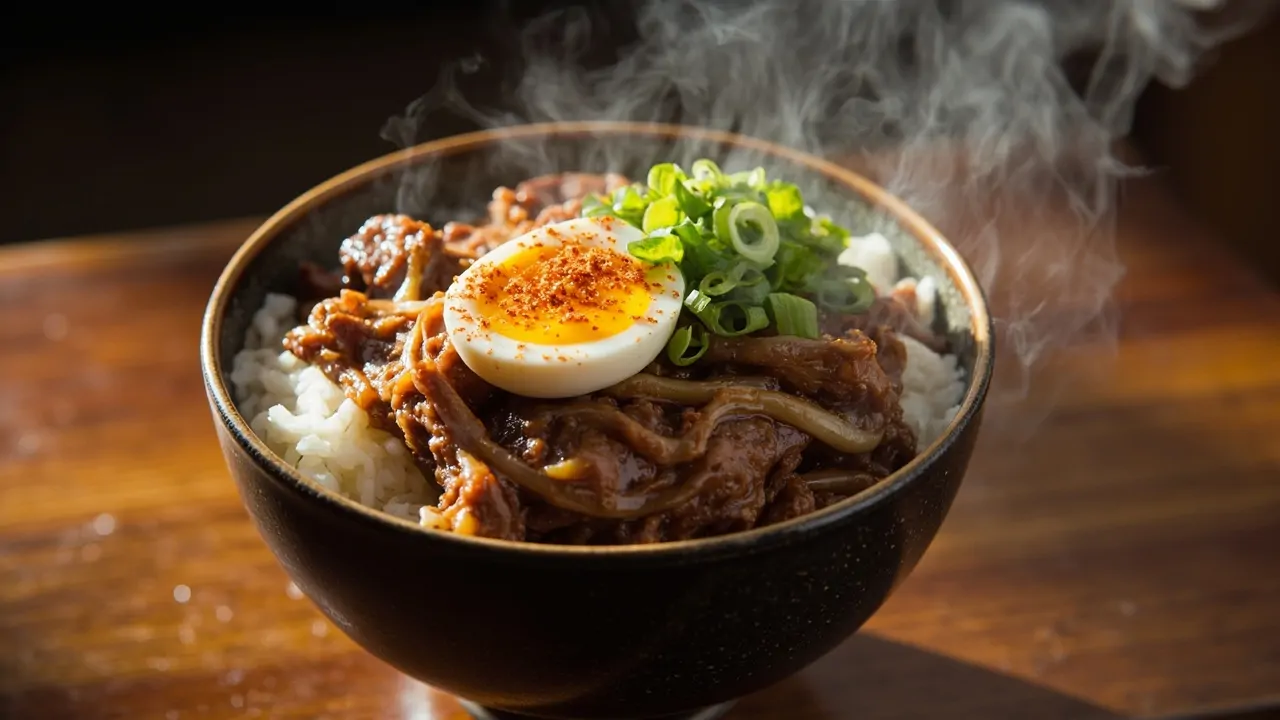 Gyudon (Plato Japonés de Res con Arroz)