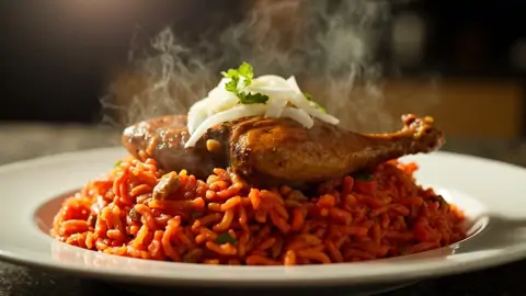 Arroz Jollof Nigeriano con Pollo