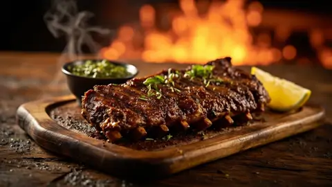Asado de Tira con Chimichurri