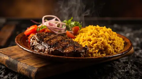Nyama Choma con Ugali y Kachumbari