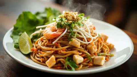 Pad Thai casero tailandés