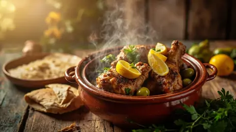 Tagine de Pollo con Limón Encurtido y Aceitunas