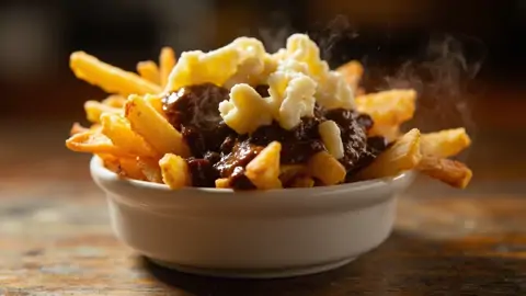 Poutine casera canadiense