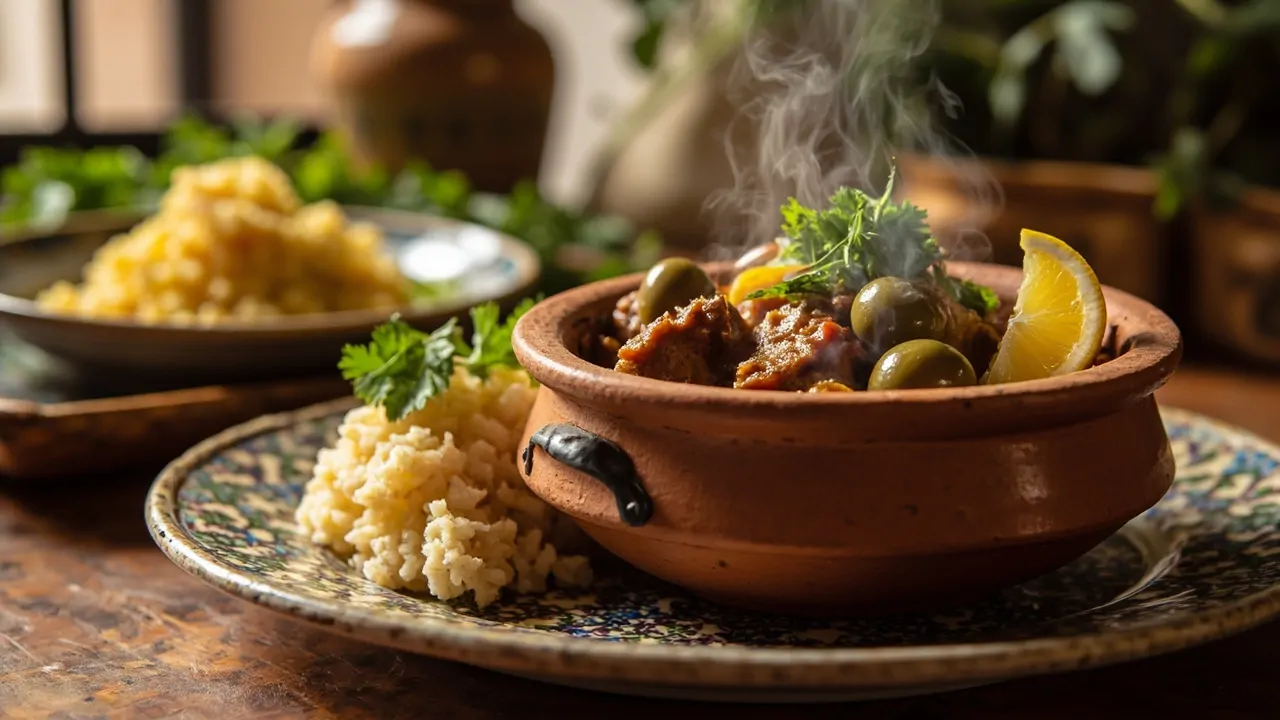 Tagine de Pollo con Limón en Conserva y Aceitunas