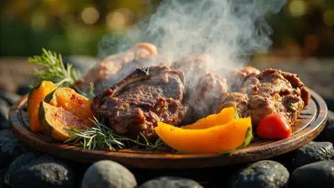 Hāngi Tradicional Neozelandés con Cordero y Kumara