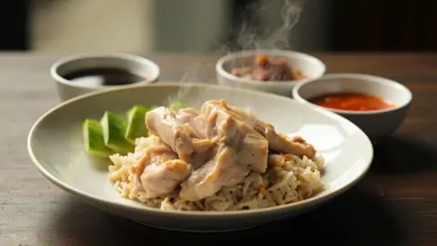 Pollo Hainanés con Arroz (Hainanese Chicken Rice)