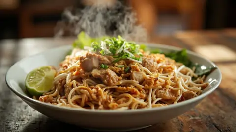 Pad Thai clásico con pollo