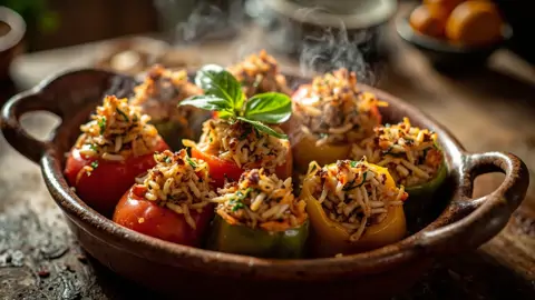 Gemista - Tomates y Pimientos Rellenos al Horno